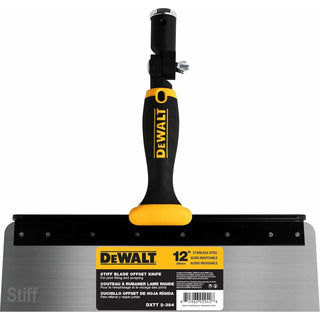 Dewalt DXTT-2-384 12" Offset Knife, 0.6mm Stainless Steel STIFF Blade Soft-Grip Handle