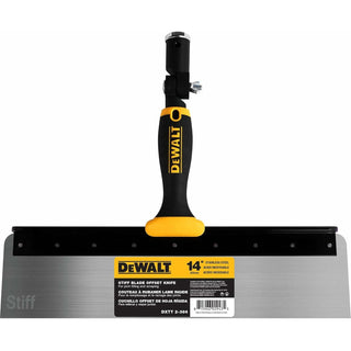 Dewalt DXTT-2-386 14" Offset Knife, 0.6mm Stainless Steel STIFF Blade Soft-Grip Handle