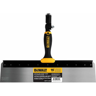 Dewalt DXTT-2-388 16" Offset Knife, 0.6mm Stainless Steel STIFF Blade Soft-Grip Handle