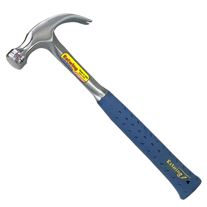 Estwing E3-12C 12 Oz Curve Claw Hammer With Blue Vinyl Shock Reduction Grip