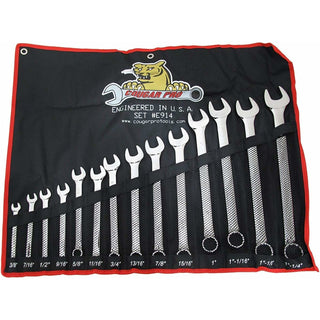 Cougar Pro E914 Combination Wrench Full Polish -14 Piece Set 3/8" -1-1/4 In