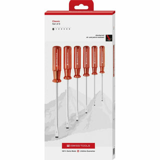 PB Swiss Tools PB 1510.CBB Classic Screwdriver Set, Slotted, 6 pcs
