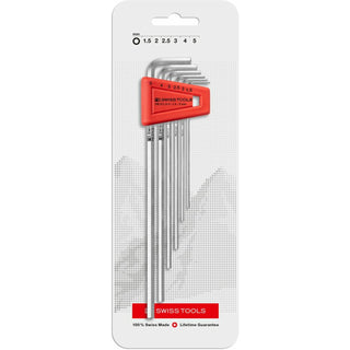 PB Swiss PB 211.H-5 CN Hex Key L- Wrenches Set for Hexagon Socket Screws, Long 6 Pcs