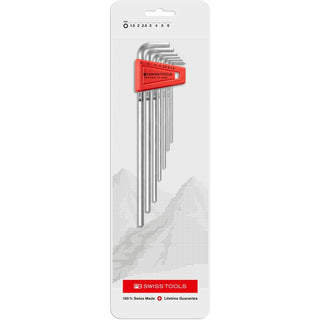 PB Swiss PB 211.H-6 CN Long Hex Key L- Wrench Sets for Hexagon Socket Screws, 7 Pcs