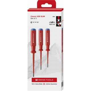 PB Swiss Tools PB 5549.SL CBB Classic VDE slim screwdriver set, fully insulated up to 1000 VAC/1500 VDC