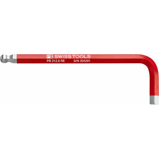 PB Swiss Tools PB 212.6 RE Rainbow L-key, Inbus With Ball End, Red, 6 mm