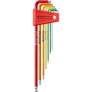 PB Swiss Tools PB 212.LH-6 RB Hex Key Set Ballpoint Metric Long Rainbow 1.5-6mm 7-Piece