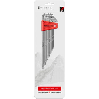 PB Swiss Tools PB 3212.LH-6 CN Ball Point Hex Key Set, Knurled, L, 7pcs