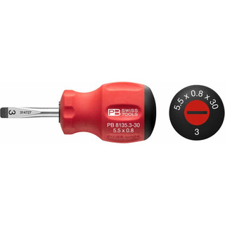 PB Swiss Tools PB 8135.3-30 Swiss Grip Stubby Screwdrivers 3 mm