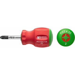PB Swiss Tools PB 8194.2-35 Swiss Grip Stubby Screwdrivers 2 mm
