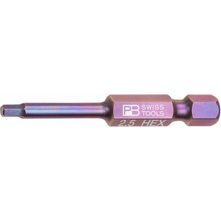 PB Swiss Tools PB E6.210/2,5 PrecisionBit for Hex Screws, Hex, 2.5mm x 50mm