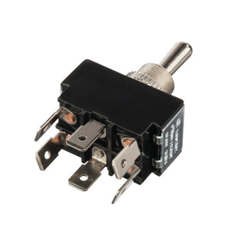 NSI 78100TQ Toggle Switch DPDT 15 Amps On-Off-On Circuit Bat Br/Ni Quick Connection