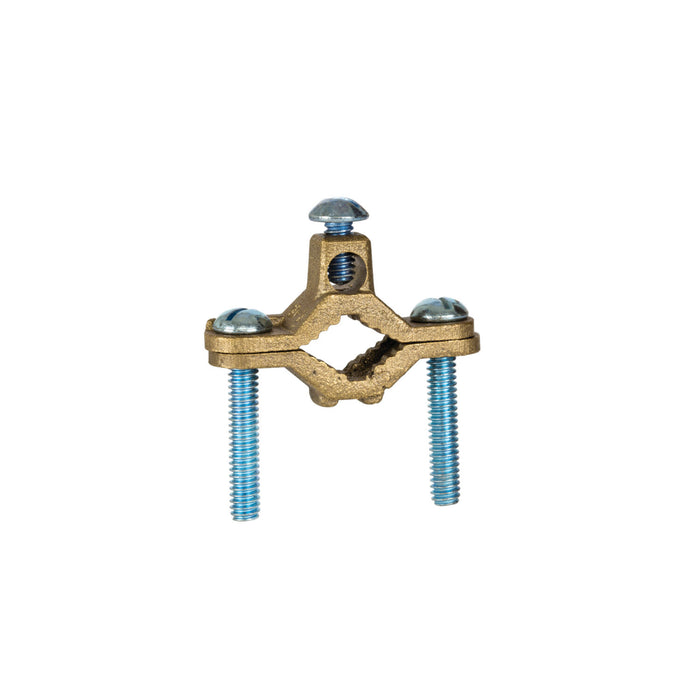 NSI G-1-S Bronze Ground Clamp for Water Pipe, 1/2″ to 1″ Pipe, Steel Screws