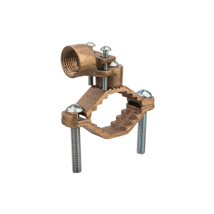NSI G-6 Bronze Ground Clamp for Rigid Conduit 1-1/4″ to 2″ Pipe, 1/2″ Hub