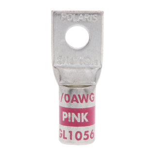 NSI GL1056 1-Hole Copper Short Lug – Pink 1/0 AWG 5/16 Inch