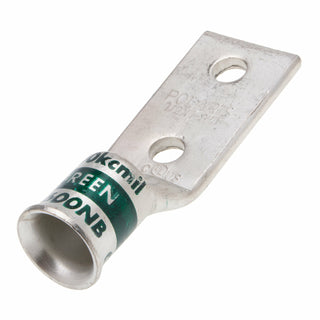 NSI GL600NB 600 MCM 1/2” 2-Hole Copper Short Lug – Green – Bell End