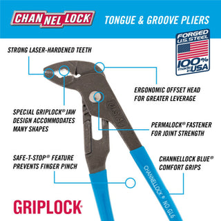 Channellock GL6 6.5-inch GRIPLOCK Tongue & Groove Pliers