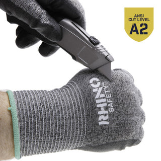 NSI GLV-400M Gray HPPE Nylon Cut-Resistant Gloves, Polyurethane Palm, Medium