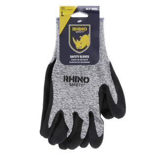 NSI GLV-600L Black/White HPPE Nylon Cut-Resistant Gloves, Nitrile Palm, Large