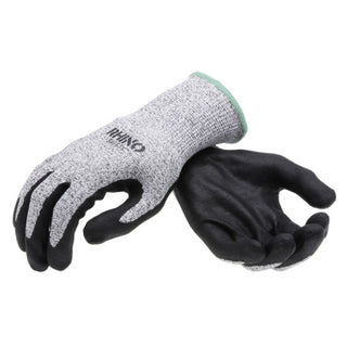 NSI GLV-600M Black/White HPPE Nylon Cut-Resistant Gloves, Nitrile Palm, Medium