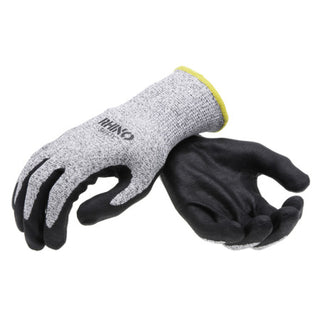 NSI GLV-600XL Black/White Nylon Cut-Resistant Gloves, Nitrile Palm, Extra Large