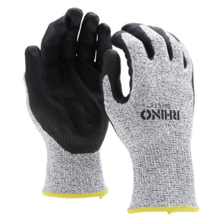 NSI GLV-600XL Black/White Nylon Cut-Resistant Gloves, Nitrile Palm, Extra Large