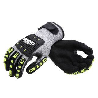 NSI GLV-800M White/Black Nylon A4 Cut-Resistant Gloves, Nitrile Palm, Medium