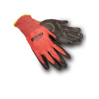 NSI GLV-700XL Red Nylon A8 Cut-Resistant Gloves, Polyurethane Palm, Extra Large