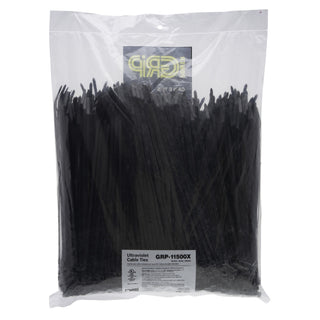 NSI GRP-11500X 11”, Black General Purpose 50lb Cable Ties, 1000 Bulk Pack