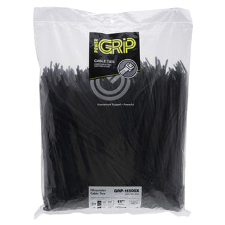 NSI GRP-11500X 11”, Black General Purpose 50lb Cable Ties, 1000 Bulk Pack