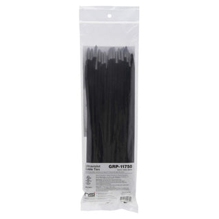 NSI GRP-11750 11 Inch Black General Purpose 75lb Cable Ties, 100 Pack