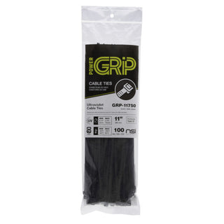 NSI GRP-11750 11 Inch Black General Purpose 75lb Cable Ties, 100 Pack