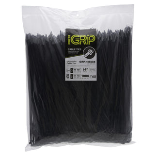 NSI GRP-14500X 14”, Black General Purpose 50lb Cable Ties, 1000 Bulk Pack