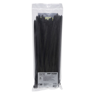 NSI GRP-152500 15”, Black Super Heavy-Duty 250lb Cable Ties, 50 Pack