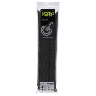 NSI GRP-222500 22”, Black Super Heavy-Duty 250lb Cable Ties, 50 Pack