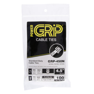 NSI GRP-450N 4”, Natural General Purpose 50lb Cable Ties, 100 Pack