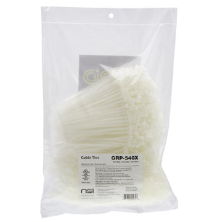 NSI GRP-540X 5”, Natural General Purpose 40lb Cable Ties, 1000 Bulk Pack