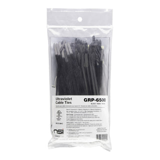 NSI GRP-6500 6”, Black General Purpose 50lb Cable Ties, 100 Pack