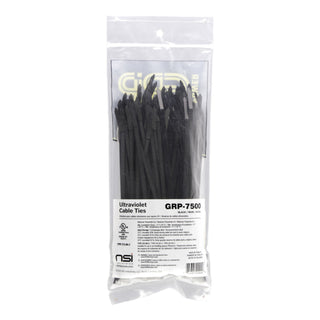 NSI GRP-7500 7”, Black General Purpose 50lb Cable Ties, 100 Pack