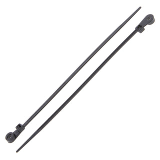 NSI GRP-M630B 6”, Black Screw Mount 30lb Cable Ties, 100 Pack