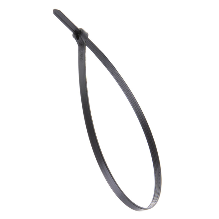 NSI GRP-SB1150B 11”, Black Steel Barb 50lb Cable Tie, 100 Pack