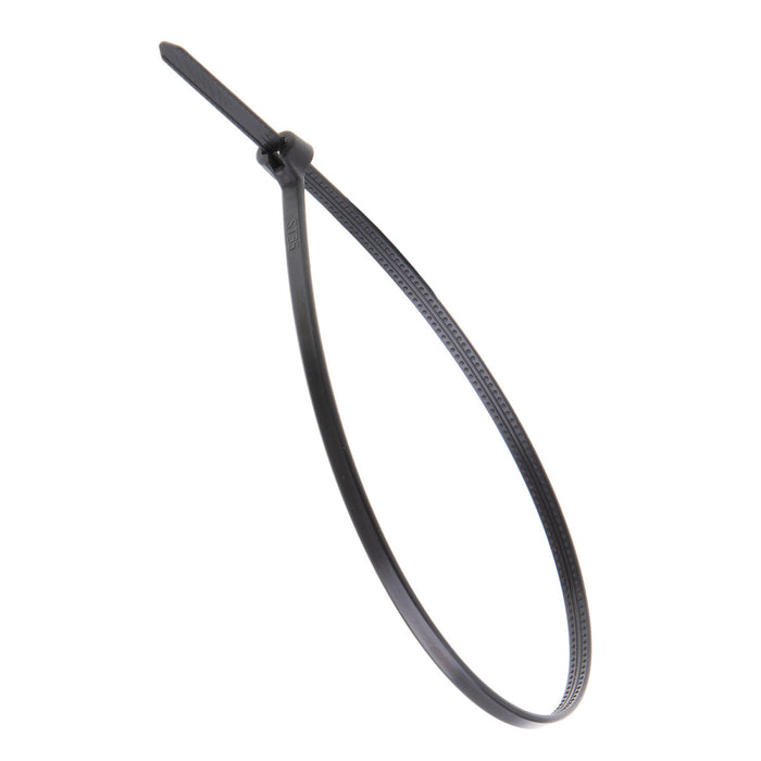 NSI GRP-SB818B 8”, Black Steel Barb 18lb Cable Tie, 100 Pack