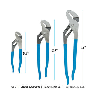 Channellock GS-3 3Pc Tongue & Groove Pliers Set