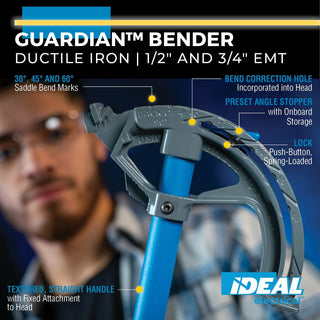 Ideal 74-056 Guardian Bender with Handle, Ductile Iron, 1/2"