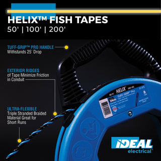 Ideal 31-076 Helix Flexible Braided Fish Tape, 100'