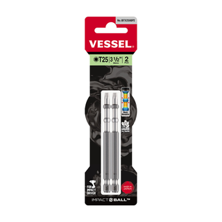 Vessel Tools IBTX2590P2 IMPACT BALL Torsion Bit (T25 x 90 mm, 2 pcs.)