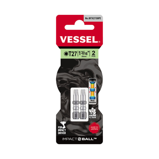 Vessel Tools IBTX2730P2 IMPACT BALL Torsion Bit (T27 x 30 mm, 2 pcs.)