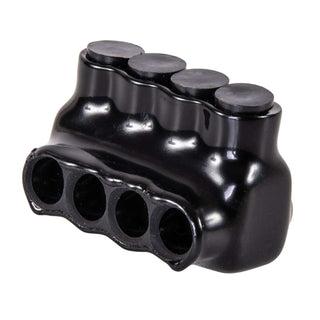 Polaris IPL4-4 4-Port Black Multi-Tap Pre-Insulated Connector, 4-14 Gauge