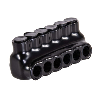 Polaris IPL4-6 6-Port Black Multi-Tap Pre-Insulated Connector, 4-14 Gauge