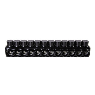 Polaris IPLD350-12 12-Port Black Multi-Tap Pre-Insulated Connector, 350 MCM – 10 AWG